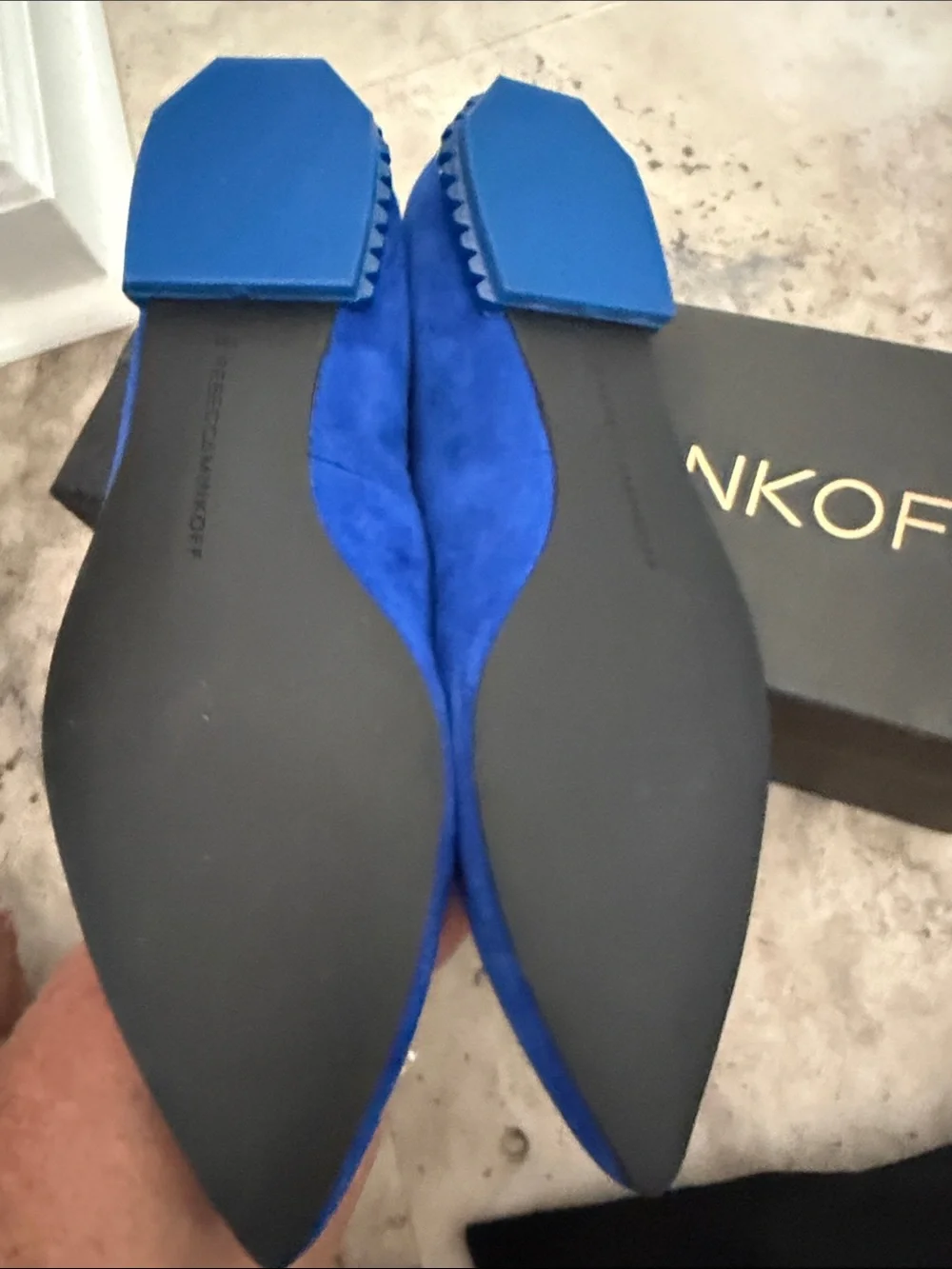 Rebecca Minkoff Fallon Blue Suede Ballet Flats - Women's Slip-On size 7